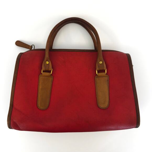 Coach Vintage Madison Satchel Handbag Doctor's Bag Red/Brown USA Made - Picture 3 of 13